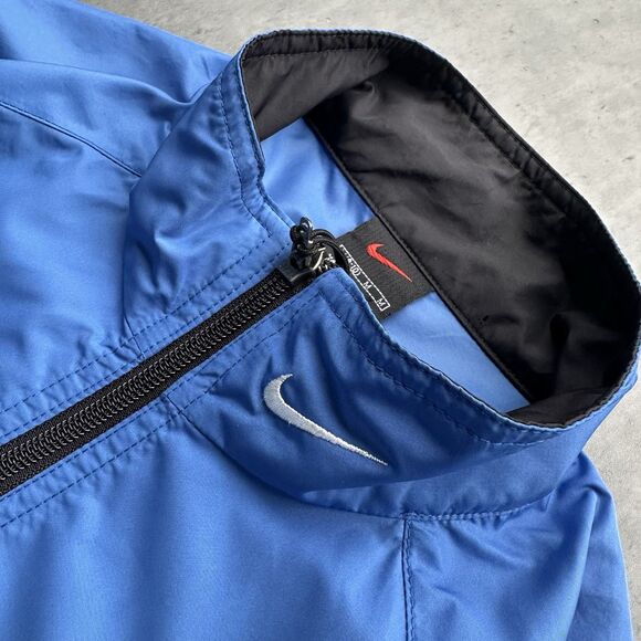 Nike Vintage Blue Full Zip Windbreaker Jacket Men’s M Collar Swoop - Picture 2 of 11